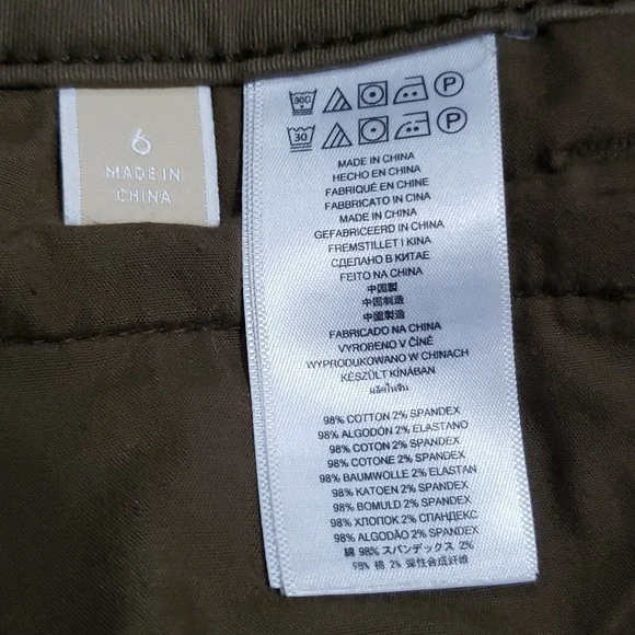 Michael Kors Olive Green Gold Zipper Cuff Pants Size 6 - Picture 4 of 16